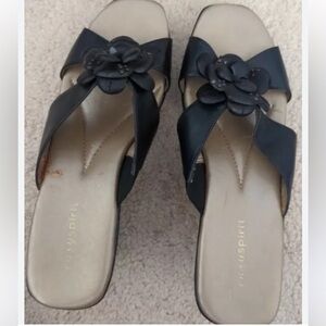 Sandals With Flower, Color Black, Used Size 8, $5.00
